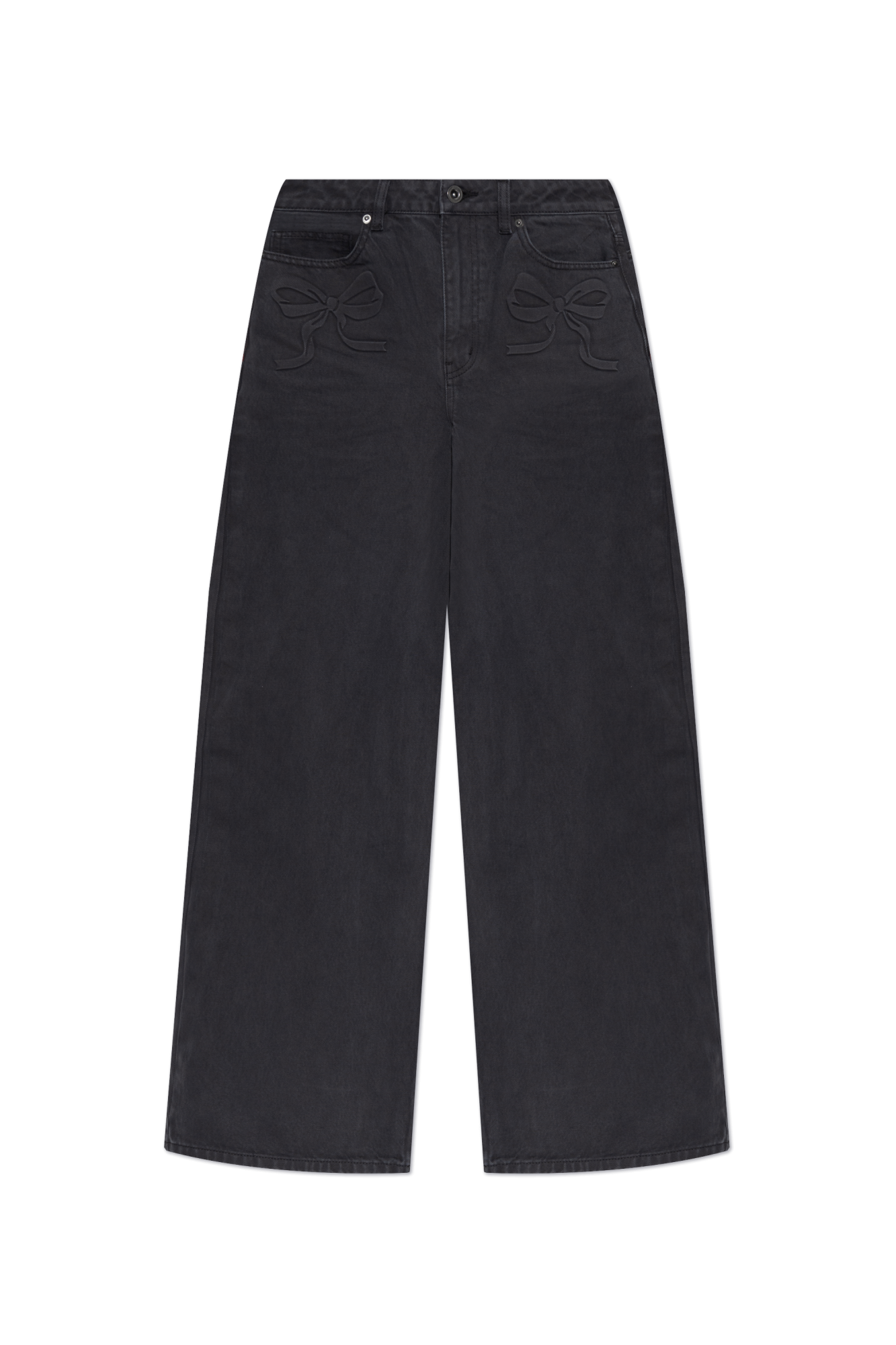 デニム・ジーパン Self-Portrait Wide Leg Gray Jeans Denim Jeans – self-portrait-US